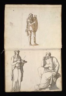Sketchbook of Roman antiquities, Dupasquier, Antoine-Léonard, 1748?-1832, pen and ink, pencil, wash, 1779, Drawings