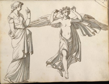Sketchbook of Roman antiquities, Dupasquier, Antoine-Léonard, 1748?-1832, pen and ink, pencil, wash, 1779, Drawings