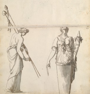 Sketchbook of Roman antiquities, Dupasquier, Antoine-Léonard, 1748?-1832, pen and ink, pencil, wash, 1779, Drawings