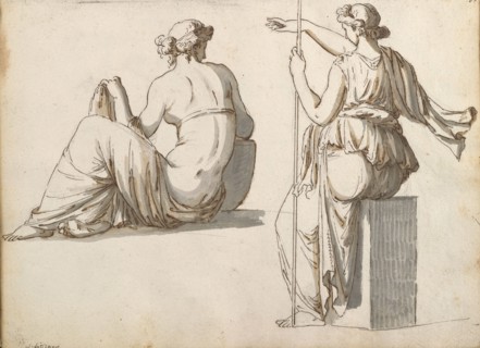 Sketchbook of Roman antiquities, Dupasquier, Antoine-Léonard, 1748?-1832, pen and ink, pencil, wash, 1779, Drawings