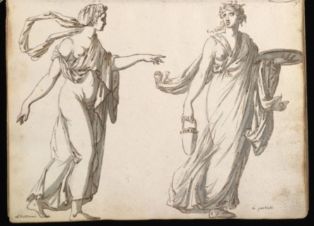 Sketchbook of Roman antiquities, Dupasquier, Antoine-Léonard, 1748?-1832, pen and ink, pencil, wash, 1779, Drawings