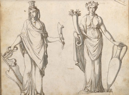 Sketchbook of Roman antiquities, Dupasquier, Antoine-Léonard, 1748?-1832, pen and ink, pencil, wash, 1779, Drawings