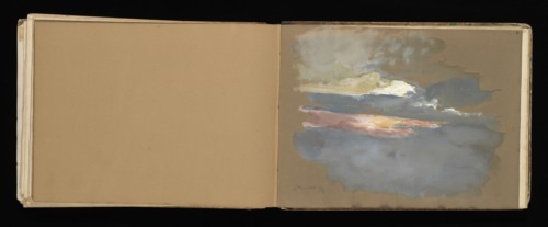 Sketchbook with manuscript notes Félix Bracquemond, Bracquemond, Félix, 1833-1914, pencil, pen, ink, and watercolor, ca. 1868