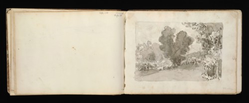 Sketchbook with manuscript notes Félix Bracquemond, Bracquemond, Félix, 1833-1914, pencil, pen, ink, and watercolor, ca. 1868
