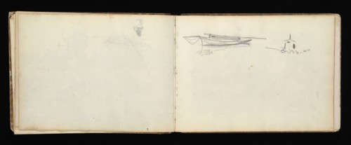 Sketchbook with manuscript notes Félix Bracquemond, Bracquemond, Félix, 1833-1914, pencil, pen, ink, and watercolor, ca. 1868