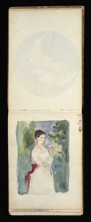Sketchbook with manuscript notes Félix Bracquemond, Bracquemond, Félix, 1833-1914, pencil, pen, ink, and watercolor, ca. 1868