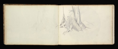 Sketchbook with manuscript notes Félix Bracquemond, Bracquemond, Félix, 1833-1914, pencil, pen, ink, and watercolor, ca. 1868