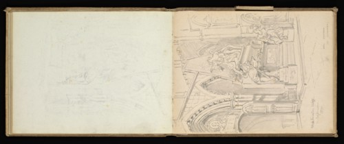 Sketchbook, Preziosi, Amadeo, 1816-1882, pencil, gray wash, white heightening, 1875, The sketchbook by Maltese artist Preziosi