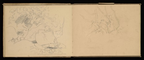Sketchbook, Preziosi, Amadeo, 1816-1882, pencil, gray wash, white heightening, 1875, The sketchbook by Maltese artist Preziosi