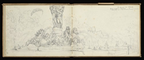 Sketchbook, Preziosi, Amadeo, 1816-1882, pencil, gray wash, white heightening, 1875, The sketchbook by Maltese artist Preziosi