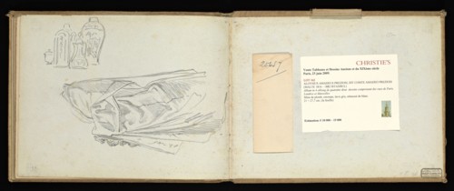 Sketchbook, Preziosi, Amadeo, 1816-1882, pencil, gray wash, white heightening, 1875, The sketchbook by Maltese artist Preziosi