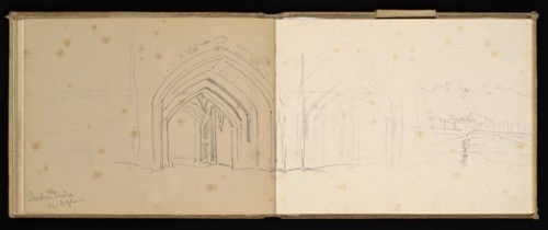 Sketchbook, Preziosi, Amadeo, 1816-1882, pencil, gray wash, white heightening, 1875, The sketchbook by Maltese artist Preziosi