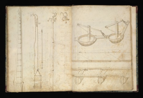 Edificij et machine, Martini, Francesco di Giorgio, 1439-1501, brown ink and wash, ca. 1475-ca. 1480