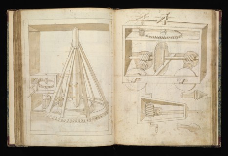 Edificij et machine, Martini, Francesco di Giorgio, 1439-1501, brown ink and wash, ca. 1475-ca. 1480