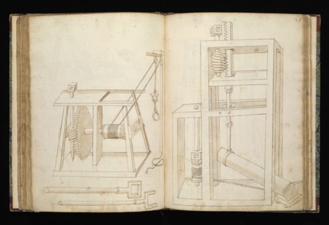Edificij et machine, Martini, Francesco di Giorgio, 1439-1501, brown ink and wash, ca. 1475-ca. 1480