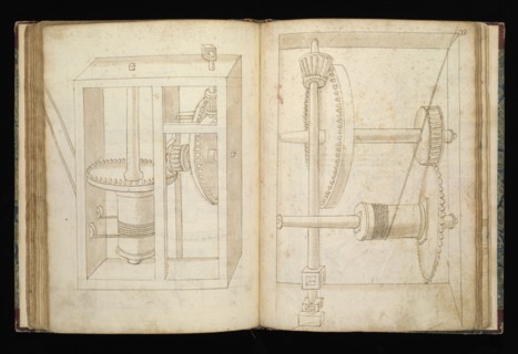 Edificij et machine, Martini, Francesco di Giorgio, 1439-1501, brown ink and wash, ca. 1475-ca. 1480