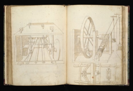 Edificij et machine, Martini, Francesco di Giorgio, 1439-1501, brown ink and wash, ca. 1475-ca. 1480
