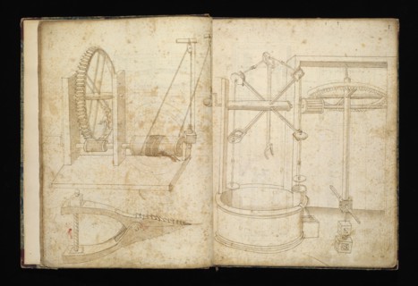 Edificij et machine, Martini, Francesco di Giorgio, 1439-1501, brown ink and wash, ca. 1475-ca. 1480