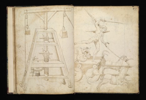 Edificij et machine, Martini, Francesco di Giorgio, 1439-1501, brown ink and wash, ca. 1475-ca. 1480