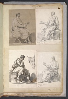 Album 11, David, Jacques-Louis, 1748-1825, pencil, charcoal, ink and wash, 1775-1785