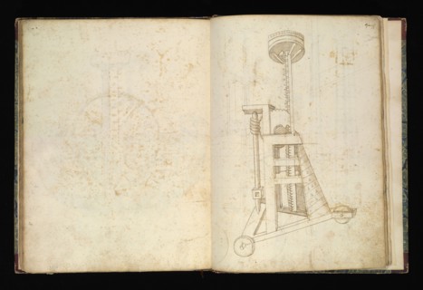 Edificij et machine, Martini, Francesco di Giorgio, 1439-1501, brown ink and wash, ca. 1475-ca. 1480