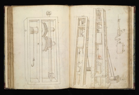 Edificij et machine, Martini, Francesco di Giorgio, 1439-1501, brown ink and wash, ca. 1475-ca. 1480