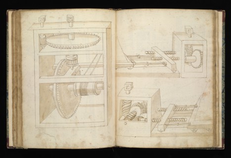 Edificij et machine, Martini, Francesco di Giorgio, 1439-1501, brown ink and wash, ca. 1475-ca. 1480