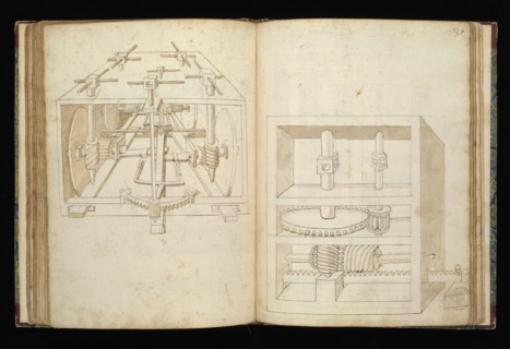 Edificij et machine, Martini, Francesco di Giorgio, 1439-1501, brown ink and wash, ca. 1475-ca. 1480