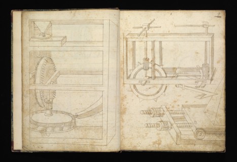 Edificij et machine, Martini, Francesco di Giorgio, 1439-1501, brown ink and wash, ca. 1475-ca. 1480