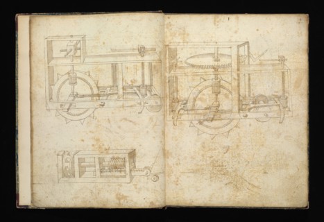 Edificij et machine, Martini, Francesco di Giorgio, 1439-1501, brown ink and wash, ca. 1475-ca. 1480