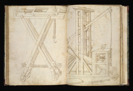 Edificij et machine, Martini, Francesco di Giorgio, 1439-1501, brown ink and wash, ca. 1475-ca. 1480