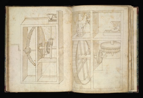 Edificij et machine, Martini, Francesco di Giorgio, 1439-1501, brown ink and wash, ca. 1475-ca. 1480
