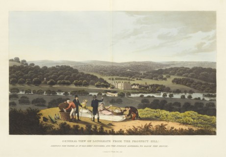 General View of Longleate from the Prospect Hill: Shewing the Water as it has been Finished, and the Surface Lowered, to Raise