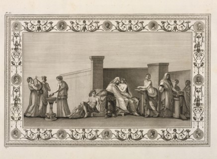 Planche 60: Les Noces Aldobrandines, Description des bains de Titus, ou, Collection des peintures trouvées dans les ruines