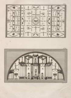 Planche 36: Sourdine de la Voute de la chambre numerotee 30., Planche 35: Voute peinte en fonds blanc, Planche 36: Sourdine
