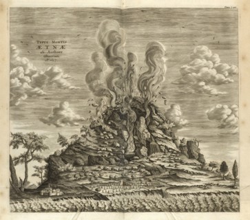 Typus Montis Aetnae ab Authore Observati Ao. 1637 Athanasii Kircheri e Soc. Jesu Mundus subterraneus, in XII libros digestus