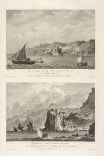 Vuë du Rocher de Scylla, Vuë d'Écueil de Scylla, Voyage pittoresque, ou, Description des royaumes de Naples et de Sicile