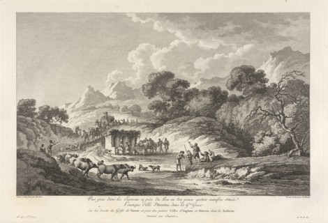 Vuës prise dans les Environs et près du Lieu ou l'on pense qu'etoit autrefois située L'antique Ville d'Heraclea dans le Grandes