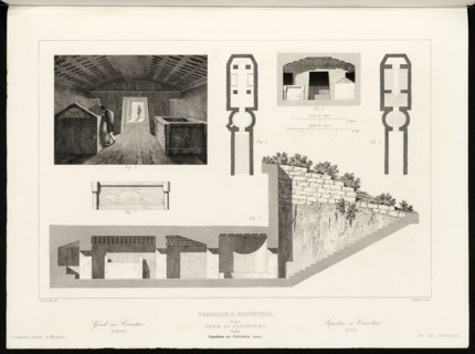Italie, Tombeau à Cerveteri, Italie, Monuments anciens et modernes: collection formant une histoire de l'architecture