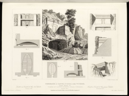 Tombeaux à Castel-D'Asso, près Viterbe, Détails, Planche 1ère, Monuments anciens et modernes: collection formant une histoire