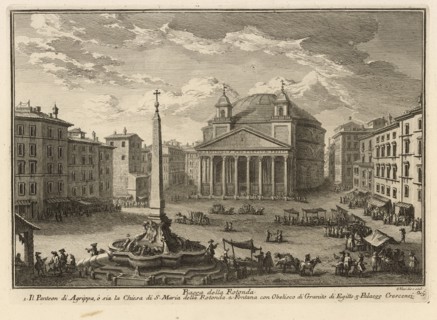 Piazza della Rotonda, Delle magnificenze di Roma antica e moderna, Vasi, Giuseppe, 1710-1782, Engraving, 1747-1761, plate 25