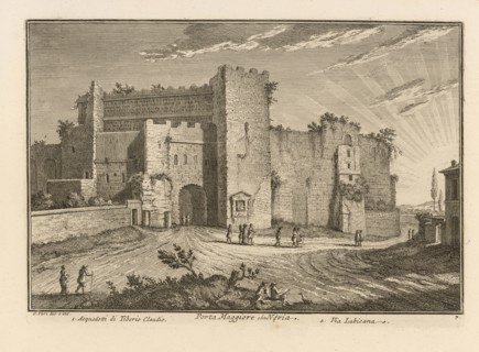 Porta Maggiore olim Nevia, Delle magnificenze di Roma antica e moderna, Vasi, Giuseppe, 1710-1782, Engraving, 1747-1761, plate 7