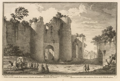 Porta Pinciana ot. Collatina, Delle magnificenze di Roma antica e moderna, Vasi, Giuseppe, 1710-1782, Engraving, 1747-1761