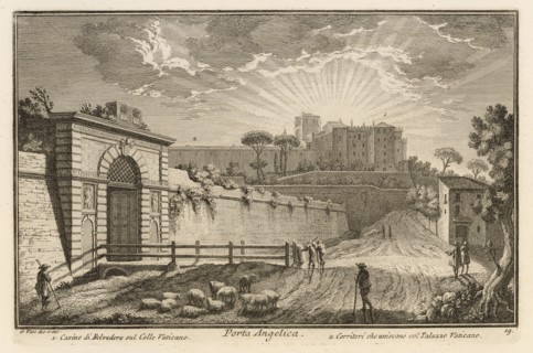 Porta Angelica, Delle magnificenze di Roma antica e moderna, Vasi, Giuseppe, 1710-1782, Engraving, 1747-1761, plate 19, volume 1