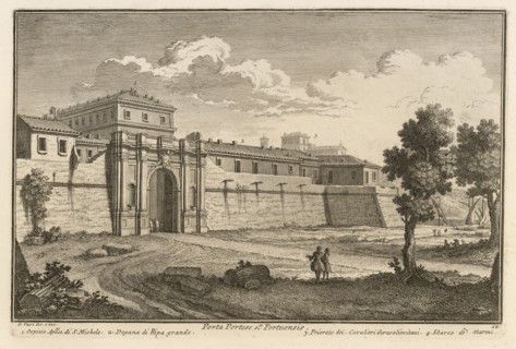 Porta Portese ot. Portuensis, Delle magnificenze di Roma antica e moderna, Vasi, Giuseppe, 1710-1782, Engraving, 1747-1761