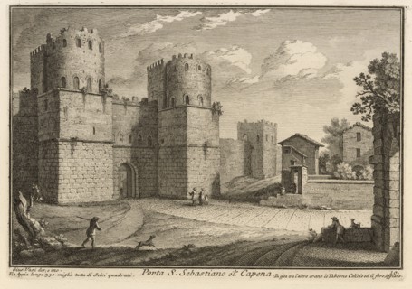 Porta S. Sebastiano ot. Capena, Delle magnificenze di Roma antica e moderna, Vasi, Giuseppe, 1710-1782, Engraving, 1747-1761