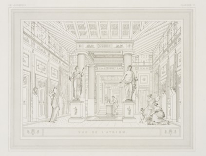 Planche VI: Vue de L'Atrium. Le Laurentin: maison de campagne de Pline-le-consul: restitué d'après sa lettre à Gallus, Bouchet