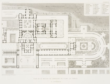 Planche III: Plan de la Maison de Campagne de Pline le Consul a Laurente. Le Laurentin: maison de campagne de Pline-le-consul