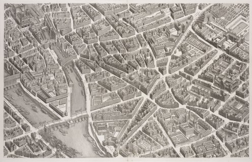 View of the Pont Neuf and Left Bank, 1739, Plan de Paris: commencé l'année 1734, dessiné et gravé sous les ordres de messire