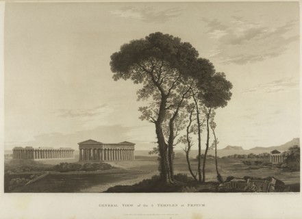 General View of the 3 Temples at Paestum, The Antiquities of Magna Graecia, Longman, Hurst, Orme, and Rees, Medland, Thomas